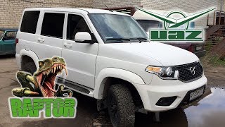 Покраска НОВОГО УАЗ Патриот 2017 в защитное покрытие Raptor белого цвета