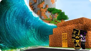 CASA DE TIERRA VS TSUNAMI EN MINECRAFT ? | RETO DE LA CASA VS TSUNAMI EN MINECRAFT