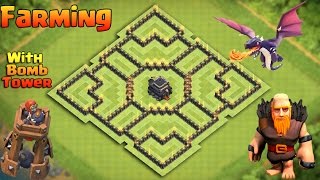 CoC- "NEW" Town Hall 9 | TH9 | Farming Base 2017 With Bomb Tower