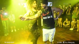 Jorge y Tanja ( Ataca & Alemana) Bachata Demo  [Kewin Cosmos -  Sin Censura] @  The Salsa Room 2018