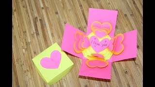 "DIY" ОТКРЫТКА-СЮРПРИЗ на день святого Валентина. Коробочка-Валентинка к празднику