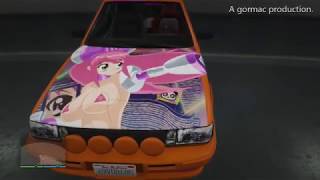 GTA 5 Online itasha car "Princess Robot Bubblegum Car" anime manga Grand Theft Auto V on Xbox One 痛車