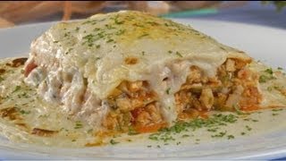 Receta de Lasagna con pollo y espinacas