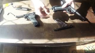 Пневматический пистолет Gletcher Parabellum и GLT P 08