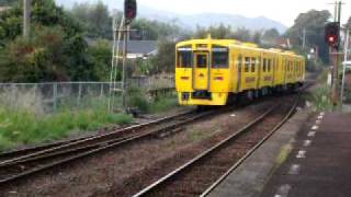 喜入駅の黄色い電車