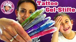 Tattoo Gel Stifte - Miley und Mama werden tatowiert - Kanal für Kinder