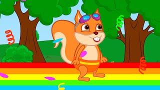 Famille d'Écureuil - Confettis Colorés Animé 2022 en Français