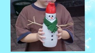 Снеговик из пластиковой бутылки.