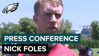 Nick Foles Talks New QB Coach Press Taylor & More | Eagles Press Conference