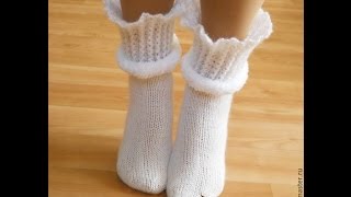 Красивые вязаные носки. Beautiful knitted socks.