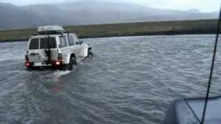 Thorsmork Iceland river crossing