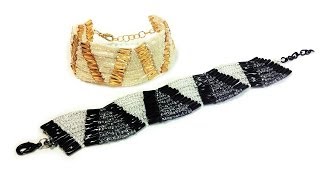Tutorial: beaded bracelet "Wave" / Браслет "Волна" из бисера и стекляруса
