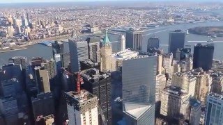 Вид с самой высокой точки Нью-Йорка - небоскрёба Freedom Tower