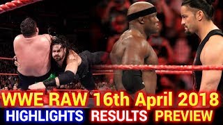 WWE Monday Night Raw 16th April 2018 Hindi Highlights Preview - Brock Lesnar vs Roman Reigns Results