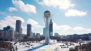 Астана - столица Казахстана. Вид с высоты птичьего полета.