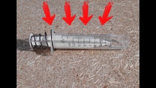 ✔Крутая идея для самоделки из ОБЫЧНОГО ШПРИЦА И ВИТОЙ ПРУЖИНКИ