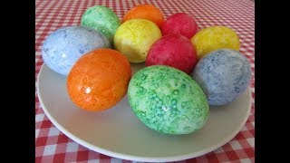 Мраморные яйца-крашенки к Пасхе в рисовой сечке