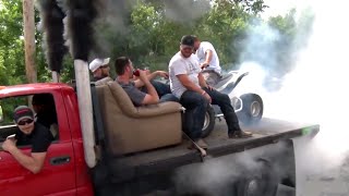 Hilarious Redneck - BEER CAN? Dually - ATV BURNOUT!!!