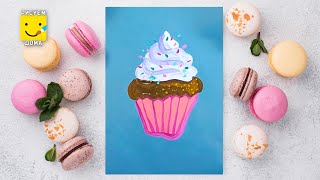 Как нарисовать КЕКСИК/ Рисуем КАПКЕЙК - урок рисования,  рисуем дома поэтапно