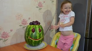 Колобок из арбуза своими руками))) Gingerbread Man from watermelon with his own hands