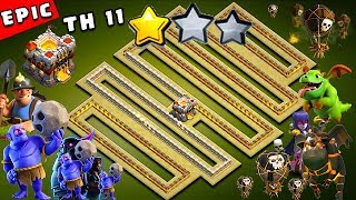 EPIC TH11 War Base 2018 Anti 2 Star With Replay Anti Bowler Anti Miner Anti Everything PROOF!