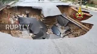 Italy: Heavy rainstorms flood streets of Palermo