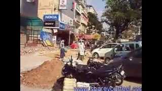 Footpath construction work at Ameerpet as on 17-04-2013
