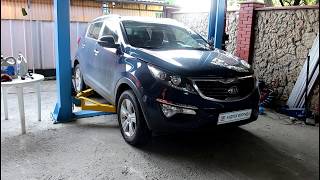 KIA Sportage 2,0 Киа Спортейдж 2012 года Замена масла в двигателе и фильтров