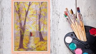Как нарисовать осень гуашью! #Dari_Art
