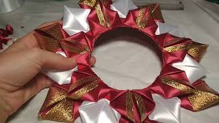 Новогодний венок канзаши