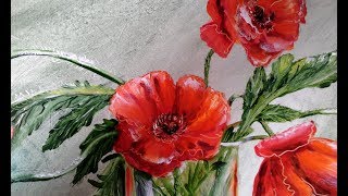 Нарисовать МАКИ в технике Жидкое  Масло ITLTDH!!(1 часть)подробно