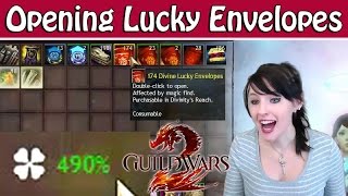 Opening 227 Lucky Envelopes @ 490% Magic Find ● Guild Wars 2