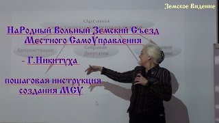 НаРодный Вольный Земский Съезд МСУ - Г.Никитуха инструкция создания МСУ