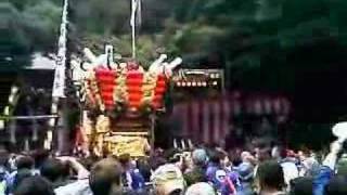 平成19年 東大阪市 枚岡神社秋郷祭 宝箱太鼓台(ふとん太鼓)3/3 神社内