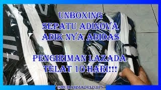 100K DAPAT 2?? LAZADA TELAT 10 HARI!! UNBOXING SEPATU SNEAKER ADINOVA