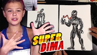 Как нарисовать ВЕНОМ из Человека-паука / Супер Дима