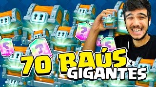 ABRINDO 70 BAÚS GIGANTES NO CLASH ROYALE !! 34 MIL GEMAS !!
