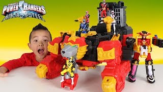 BIGGEST Power Rangers Ninja Steel Lion Fire Fortress Zord Shuriken Sentai Ninninger Ckn Toys