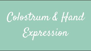 The Chosen Nest Colostrum and Hand Expression
