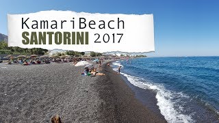 GOING SWIMMING IN KAMARI BEACH SANTORINI