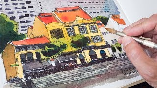 Boat Quay Shophouse Sketch Timelapse