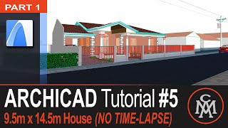 ARCHICAD TUTORIAL (#5) | 14.5m x 8.5m House Plan - PART 1