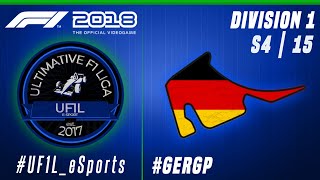 F1 2018 Livestream | UF1L Division 1 | #DeutschlandGP | #F12018 #eSports