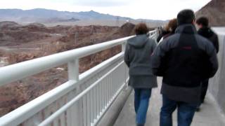 Walk over New Hoover Dam Bypass Colorado River Bridge US93