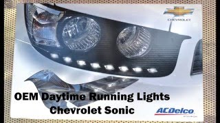 Обзор комплекта оригинальных дневных ходовых огней для Chevrolet Aveo (Sonic)