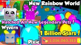 Update! Got All New Legendary Pets! 1 Billion Stars! New Rainbow Island! - Bubble Gum Simulator