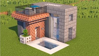 СОВРЕМЕННЫЙ ДОМ В MINECRAFT! Компактная версия с бассейном, 2 этажа
