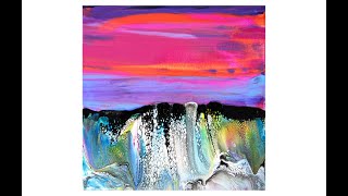 ♥Happy Blooming Birthday Wave! Swiped Sky, Bloom Recipe/ Fluid Acrylic Poured Combo #6759-1.30.20