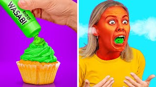 TANTANGAN WARNA MAKANAN SERU! || Tantangan Makanan Ekstrem oleh 123 Go Like!
