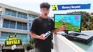 15 Year Old Kid Wins Game Of Fortnite On $15,000,000 Mansion Roof (Clout House)